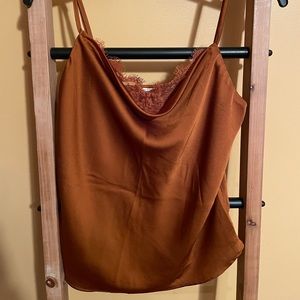 Cute silk with lace top!